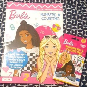 New Barbie Numbers & Counting Workbook and Flashcards